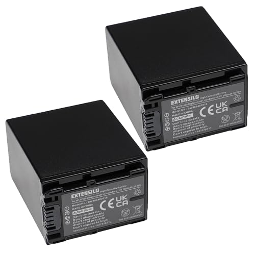 EXTENSILO 2X Akku Ersatz für Sony NP-FV100, NP-FV100A, NP-FV90 für Kamera (3090mAh, 7,4V, Li-Ion) von EXTENSILO