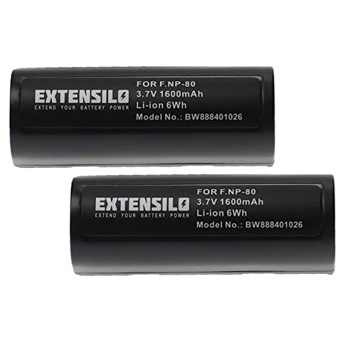 EXTENSILO 2X Akku kompatibel mit Fujifilm FinePix 4900 Zoom, 6800 Zoom, 6900 Zoom Kamera (1600mAh, 3,7V, Li-Ion) von EXTENSILO