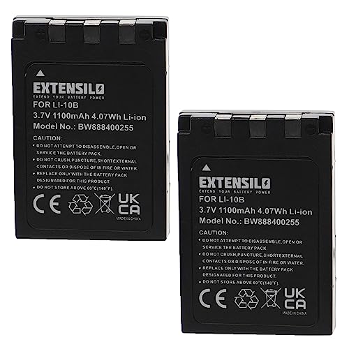 EXTENSILO 2X Akku kompatibel mit Olympus u10 Digital, u15 Digital, FE-200, IR-500 Kamera (1100mAh, 3,7V, Li-Ion) von EXTENSILO