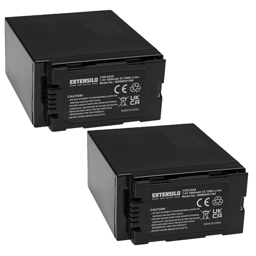 EXTENSILO 2X Akku kompatibel mit Panasonic AG-HPX250P, AG-HVX201, AG-HVX200, AG-HVX200P Videokamera Camcorder (7800mAh, 7,4V, Li-Ion) von EXTENSILO
