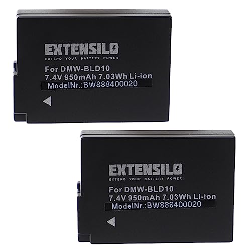 EXTENSILO 2X Akku kompatibel mit Panasonic Lumix DMC-GF2, DMC-G3, DMC-G3K, DMC-G3W Kamera (950mAh, 7,4V, Li-Ion) von EXTENSILO