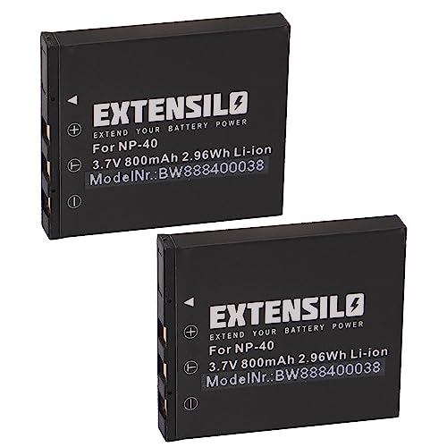 EXTENSILO 2X Akku kompatibel mit Praktica Luxmedia 6503, 7203, 7303, 7403, 8503 Kamera (800mAh, 3,7V, Li-Ion) von EXTENSILO