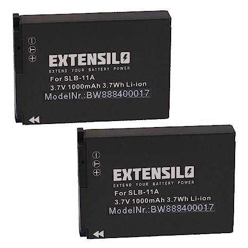 EXTENSILO 2X Akku kompatibel mit Samsung Digimax WB600, WB650, WB690, WB700 Kamera (1000mAh, 3,7V, Li-Ion) von EXTENSILO