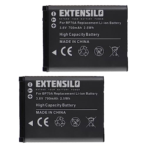 EXTENSILO 2X Akku kompatibel mit Samsung ST30, ST60, ST61, ST65, ST152, ST152F, ST64 Kamera (700mAh, 3,6V, Li-Ion) von EXTENSILO