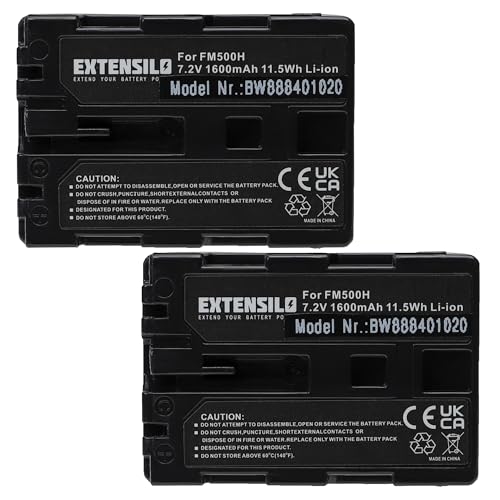 EXTENSILO 2X Akku kompatibel mit Sony Alpha DSLR-A850Q, DSLR-A900, ILCA-68, ILCA-77M2 Kamera (1600mAh, 7,2V, Li-Ion) von EXTENSILO
