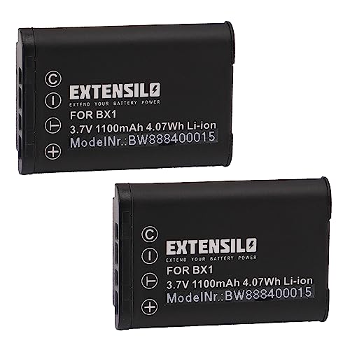 EXTENSILO 2X Akku kompatibel mit Sony Cybershot DSC-HX90, DSC-HX90V, DSC-HX99, DSC-HX80, DSC-HX95 Kamera (1100 mAh, 3,7 V, Li-Ion) von EXTENSILO