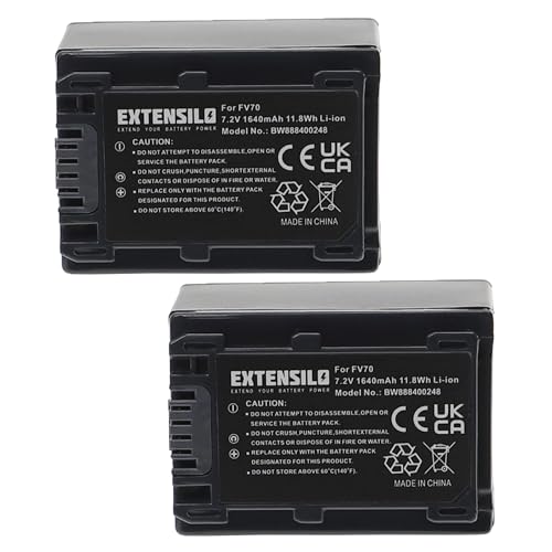 EXTENSILO 2X Akku kompatibel mit Sony DCR-HC28E, DCR-HC27E, DCR-HC35E, DCR-HC30E, DCR-HC36E, DCR-HC32E Kamera (1640 mAh, 7,2 V, Li-Ion) von EXTENSILO
