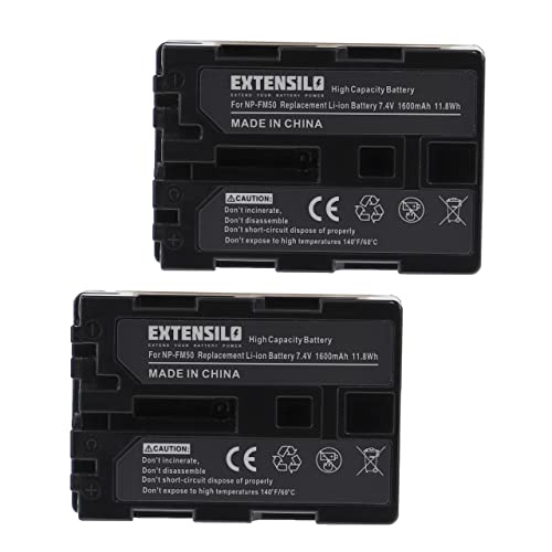 EXTENSILO 2X Akku kompatibel mit Sony DCR-TRV350, DCR-TRV38, DCR-TRV39, DCR-TRV480 Kamera (1600mAh, 7,4V, Li-Ion) von EXTENSILO