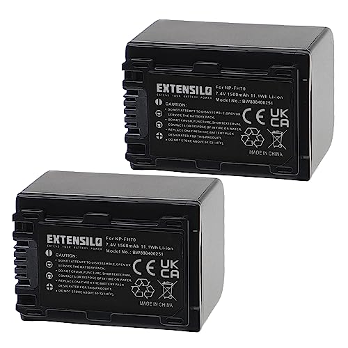 EXTENSILO 2X Akku kompatibel mit Sony HDR-CX6, HDR-CX12, HDR-CX7, HDR-CX12E, HDR-CX6EK Kamera (1500mAh, 7,4V, Li-Ion) von EXTENSILO