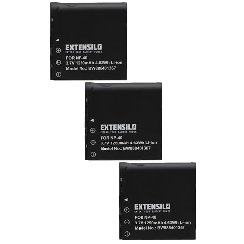 EXTENSILO 3X Akku Ersatz für Kodak LB-060 für Kamera (1250 mAh, 3,7 V, Li-Ion) von EXTENSILO