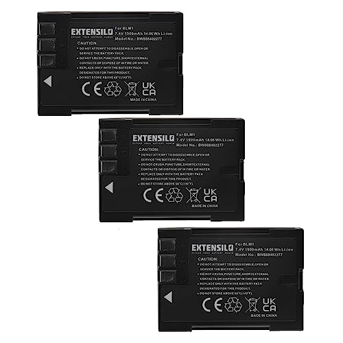 EXTENSILO 3X Akku Ersatz für Olympus PS-BLM1 für Kamera (1900mAh, 7,4V, Li-Ion) von EXTENSILO
