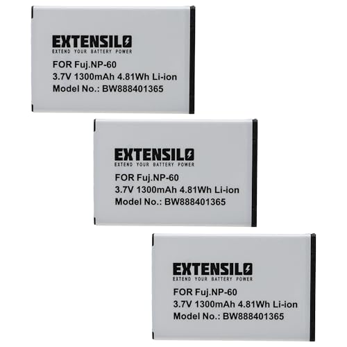 EXTENSILO 3X Akku kompatibel mit Aiptek Pocket DV AHD-100, DV AHD-200, DV AHD-300 Kamera (1300mAh, 3,7V, Li-Ion) von EXTENSILO
