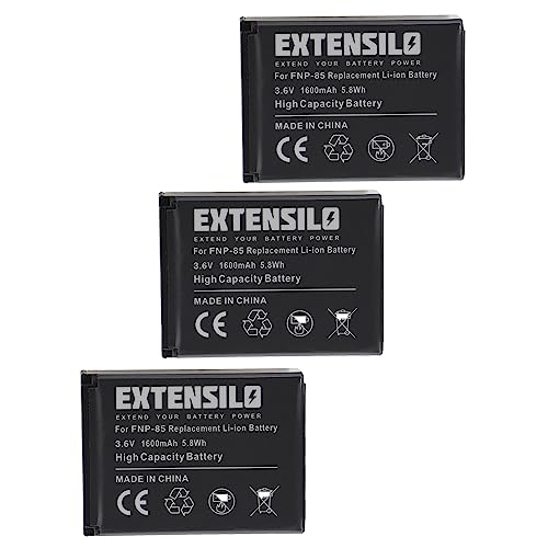 EXTENSILO 3X Akku kompatibel mit Digipo Aiptek CB-170, 084-07042L-062, AHD 2, AHD H23 Kamera (1600mAh, 3,6V, Li-Ion) von EXTENSILO