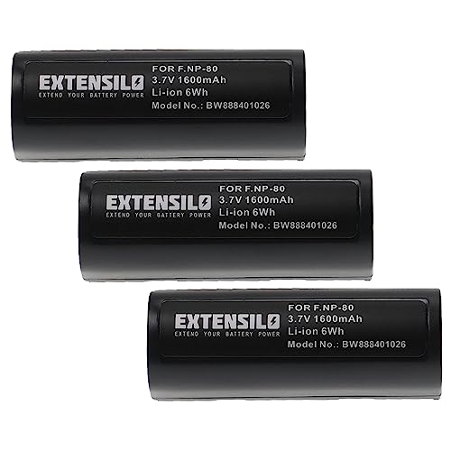 EXTENSILO 3X Akku kompatibel mit Fujifilm FinePix MX-1700, MX-2700, MX-2900, MX-1700Z Kamera (1600mAh, 3,7V, Li-Ion) von EXTENSILO