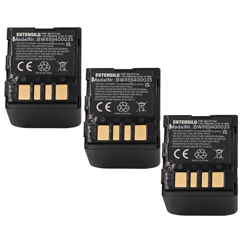 EXTENSILO 3X Akku kompatibel mit JVC GR-D245, GR-D245E, GR-D245EG, GR-D247, GR-D250 Kamera (1500mAh, 7,4V, Li-Ion) von EXTENSILO