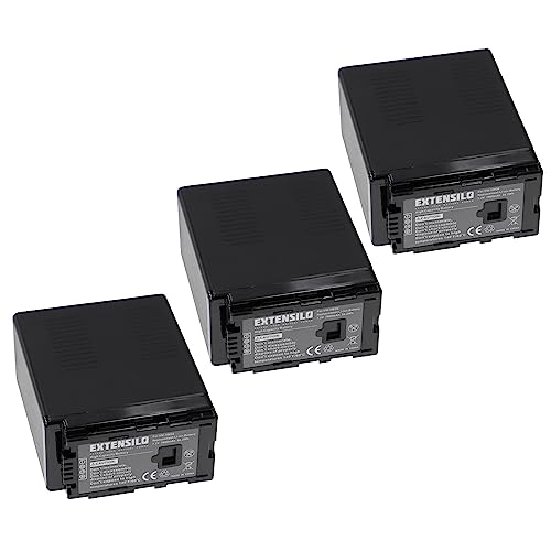 EXTENSILO 3X Akku kompatibel mit Panasonic AG-AC130AP, AG-AC160, AG-AC160A Kamera (7800mAh, 7,2V, Li-Ion) von EXTENSILO
