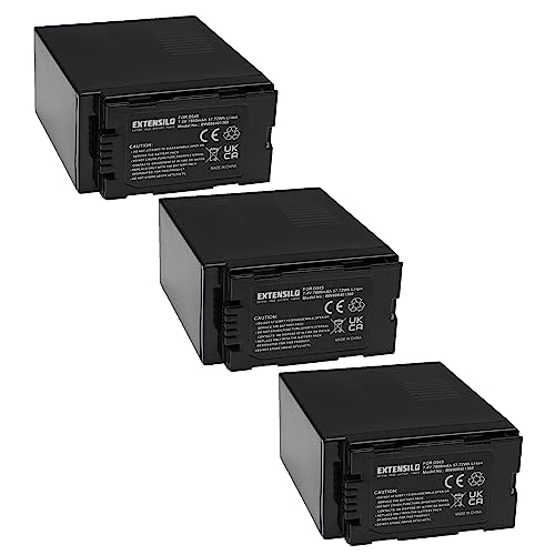 EXTENSILO 3X Akku kompatibel mit Panasonic AG-HPX250, AG-HPX250EJ, AG-HPX250EN, AG-HPX171E Videokamera Camcorder (7800mAh, 7,4V, Li-Ion) von EXTENSILO