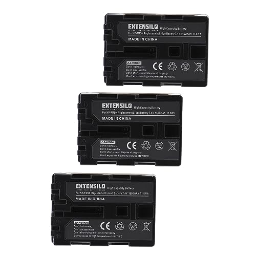 EXTENSILO 3X Akku kompatibel mit Sony DSC-F717, DSC-F828, DSC-R1, DSC-S30, DSC-S50 Kamera (1600mAh, 7,4V, Li-Ion) von EXTENSILO