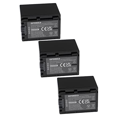 EXTENSILO 3X Akku kompatibel mit Sony FDR-AX53, FDR-AX700, FDR-AX53E, FDR-AX100E Kamera (2060mAh, 7,4V, Li-Ion) von EXTENSILO