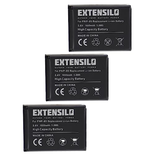 EXTENSILO 3X Akku kompatibel mit Toshiba Camileo X400, X200, Z100, X416 HD, X416HD Kamera (1600mAh, 3,6V, Li-Ion) von EXTENSILO