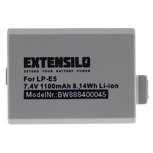 EXTENSILO Akku Ersatz für Canon LP-E5 für Kamera (1100mAh, 7,4V, Li-Ion) von EXTENSILO