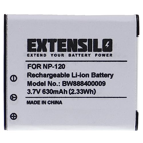 EXTENSILO Akku Ersatz für Casio NP-120, NP-120DBA für Kamera (630mAh, 3,7V, Li-Ion) von EXTENSILO