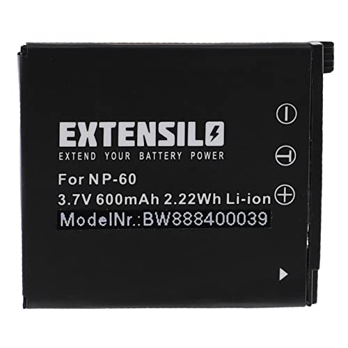 EXTENSILO Akku Ersatz für Casio NP-60 für Kamera (600mAh, 3,7V, Li-Ion) von EXTENSILO