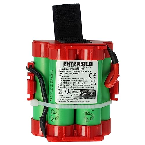 EXTENSILO Akku Ersatz für Husqvarna 574476801 (5744768-01), 586576201 (5865762-01) für Rasenroboter Rasenmäher (3000mAh, 18V, Li-Ion) von EXTENSILO