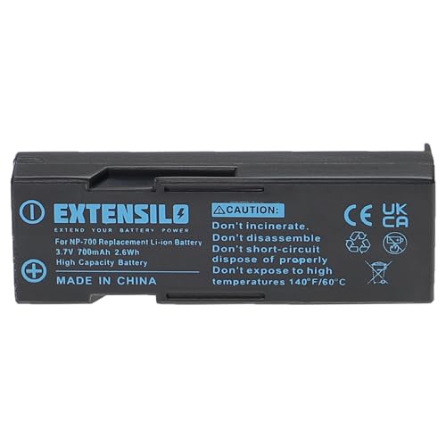 EXTENSILO Akku Ersatz für Konica Minolta NP-700 für Kamera (700mAh, 3,7V, Li-Ion, Schwarz) von EXTENSILO