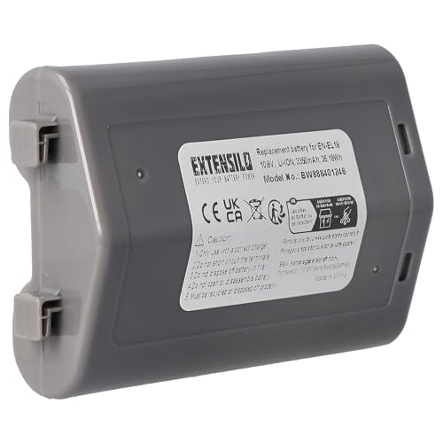 EXTENSILO Akku Ersatz für Nikon EN-EL18 für Kamera (3350mAh, 10,8V, Li-Ion, Schwarz) von EXTENSILO