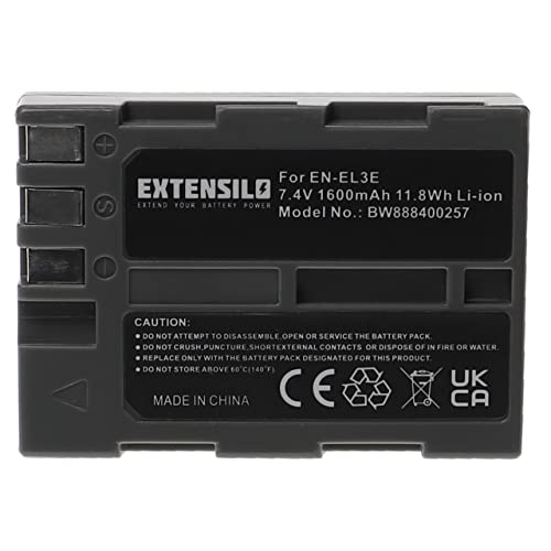 EXTENSILO Akku Ersatz für Nikon EN-EL3e für Kamera (1600mAh, 7,4V, Li-Ion) von EXTENSILO