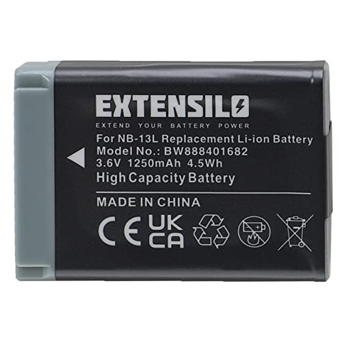 EXTENSILO Akku kompatibel mit Canon PowerShot G7 X Mark III, G7 X Mark II, G7 X Kamera (1250mAh, 3,6V, Li-Ion) von EXTENSILO