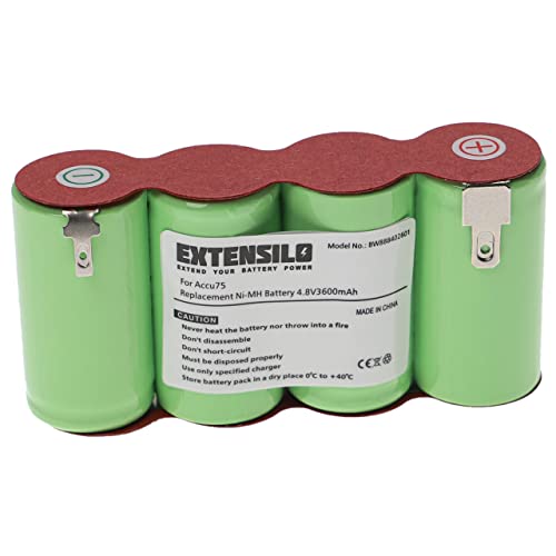 EXTENSILO Akku kompatibel mit Gardena Accu75 (8818) Heckenschere Strauchschere Rasenschere Gartenschere (3600mAh, 4,8V, NiMH) von EXTENSILO