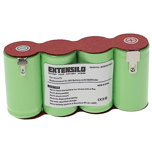 EXTENSILO Akku kompatibel mit Gardena Accu75 (8818) Heckenschere Strauchschere Rasenschere Gartenschere (3600mAh, 4,8V, NiMH) von EXTENSILO