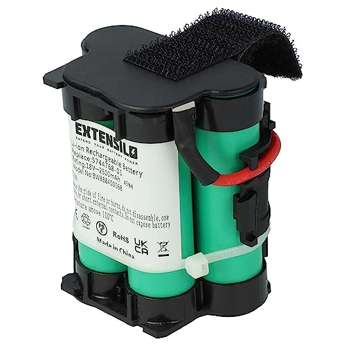 EXTENSILO Akku kompatibel mit Gardena R70Li, R75Li, R80, R80Li Rasenroboter Rasenmäher (2500mAh, 18V, Li-Ion) von EXTENSILO