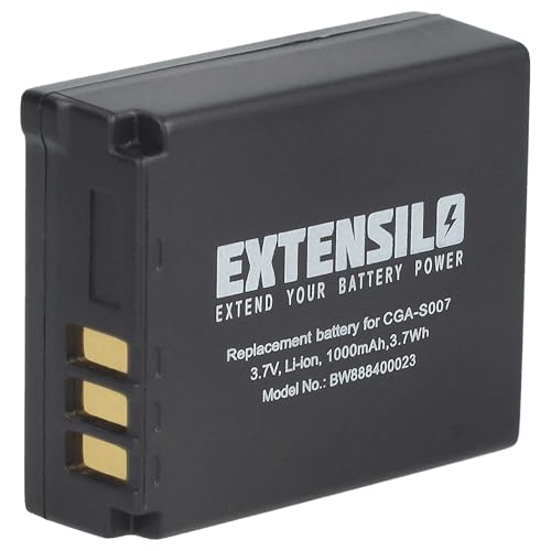 EXTENSILO Akku kompatibel mit Panasonic Lumix DMC-TZ11, DMC-TZ2, DMC-TZ1, DMC-TZ15 Kamera (1000 mAh, 3,7 V, Li-Ion) von EXTENSILO