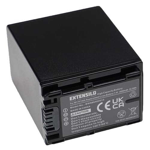 EXTENSILO Akku kompatibel mit Sony FDR-AX53, FDR-AX700, FDR-AX53E, FDR-AX100E Kamera (3090mAh, 7,4V, Li-Ion, Schwarz) von EXTENSILO