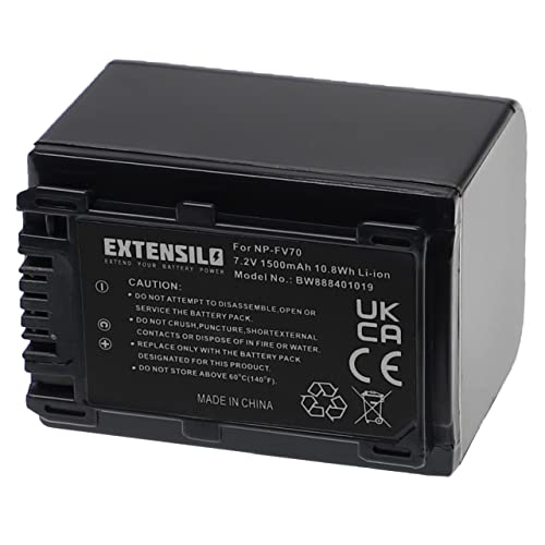 EXTENSILO Akku kompatibel mit Sony HDR-CX350, HDR-CX350E, HDR-CX320EB, HDR-CX320E Kamera (1500mAh, 7,2V, Li-Ion) von EXTENSILO