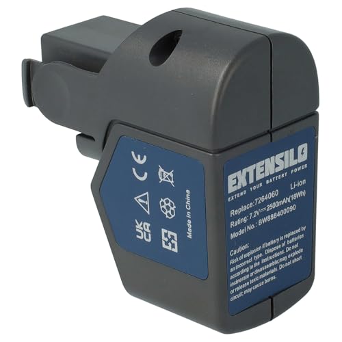 EXTENSILO Akku kompatibel mit Wolf Garten RR 3000, RR3000 Heckenschere Strauchschere Rasenschere Gartenschere (2500mAh, 7,2V, Li-Ion) von EXTENSILO