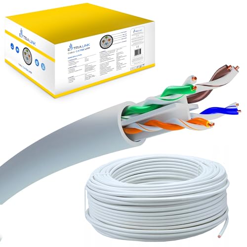 EXTRALINK CAT 6 UTP U/UTP Indoor Ethernet Kabel 100 METER Intern Kabel Twisted Pair Internet Kabel LAN Verlegekabel AWG24 CCA UTP RJ45 Kupfer Kabel Installationskabel von EXTRALINK