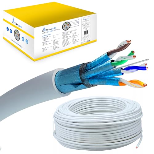 EXTRALINK CAT 6A FFTP F/FTP Indoor Ethernet Kabel 500 METER LSZH Intern Kabel Twisted Pair Internet Kabel LAN Verlegekabel AWG24 CCA UTP RJ45 Kupfer Kabel Installationskabel von EXTRALINK