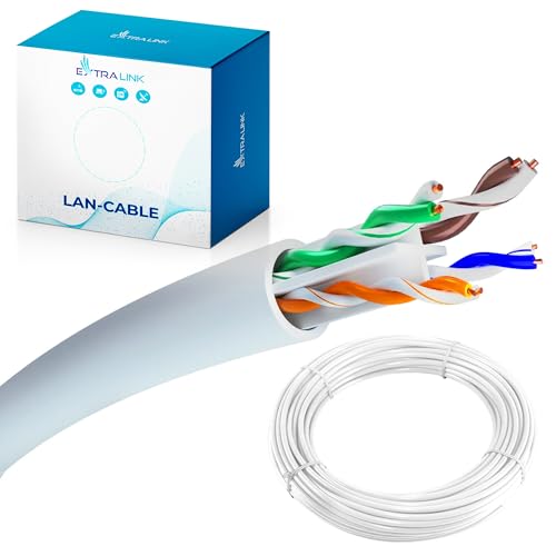 EXTRALINK CAT 6 UTP U/UTP Indoor Ethernet Kabel 50 Meter LSZH Intern Twisted Pair Internet LAN Verlegekabel AWG24 CCA UTP RJ45 Kupfer Installationskabel von EXTRALINK