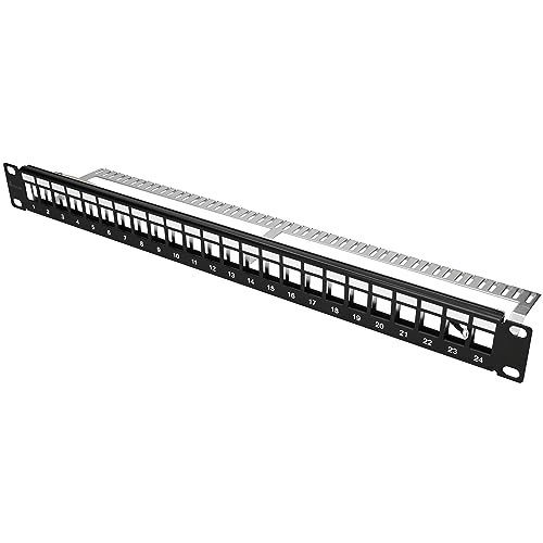 EXTRALINK Patchpanel STP Modular, Patchpanel 19 Zoll, 24 Ports RJ45, Rack 1U, Patchfeld, Netzwerk, 19" Zoll Rackeinbau Kompatibel, Modular, für Serverschrank Netzwerkschrank von EXTRALINK