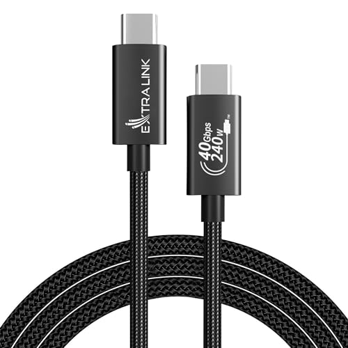 EXTRALINK Smart Life USB C Kabel, Nylon geflochten, USB C auf USB C Kabel 240W, bis zu 40 Gbit/s, Fast Charge 3.0 Schnellladefunktion, 2M Lang Ladekabel USB C, kompatibel mit Handys von EXTRALINK