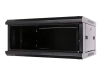 Extralink 4U 600X450 WALL-MOUNTED RACKMOUNT CABINET BLACK, Wandmontiertes Regal, 4U, 20 kg, Sperrschloss, Ablageschienen, Schwarz von EXTRALINK