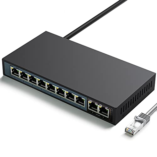 EXTRALINK Ceres PoE Switch, 4 Betriebsarten, PoE Switch 8 Port 2X RJ45 Uplink 100Mb/s, 96W, Plug and Play, PoE+ Switch, Fast Ethernet, IEEE 802.3af/at, Robustes Metallgehäuse, Switch Kabel von EXTRALINK