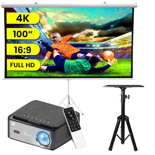 Extralink Full HD 1080p Smart Beamer – 25.000 Lumen, 5000:1 Kontrast, Wi-Fi & Bluetooth, 150" Projektion + 100" Leinwand & Stativ, LED Mini Projektor mit Fernfokus – für Heimkino, Outdoor, Tageslicht Extralink Full HD 1080p Smart Beamer – 25.000 Lumen, 5000:1 Kontrast, Wi-Fi & Bluetooth, 150" Projektion + 100" Leinwand & Stativ, LED Mini Projektor mit Fernfokus – für Heimkino, Outdoor, Tageslicht von EXTRALINK