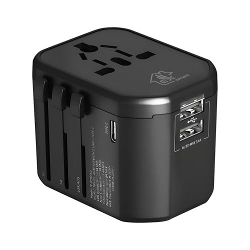Extralink Reiseadapter Weltweit USB-C & USB-A - Mehrfachadapter für Mehr als 150 Länder, Reisestecker Europa, England, Australien - Zuverlässiger USA Adapter Steckdose von EXTRALINK
