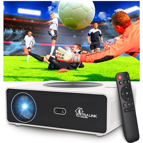 Extralink Smart Life Vision Max Beamer mit 800 ANSI, 1080p, Android 12.0, WiFi6, Autofokus, Mini Projektor mit Doppeltem USB-Eingang, HDMI-Buchse, Projektor 300 Zoll Bildschirm, 2GHz Prozessor, 64GB Extralink Smart Life Vision Max Beamer mit 800 ANSI, 1080p, Android 12.0, WiFi6, Autofokus, Mini Projektor mit Doppeltem USB-Eingang, HDMI-Buchse, Projektor 300 Zoll Bildschirm, 2GHz Prozessor, 64GB von EXTRALINK