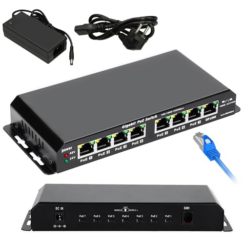 Extralink Switch Kratos, 7X 10/100/1000Mb/s PoE, 1x RJ45, Gigabit Switch, unmanageable, 60W, Passive PoE, Netzwerk Switch, Ethernet Switch, LAN Switch, Gigabit Ethernet von EXTRALINK